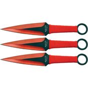 Rite Edge 211537RD Kunai Thrower Set Fixed Blade Knife Red Handles