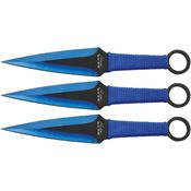 Rite Edge 211537BL Kunai Thrower Set Fixed Blade Knife Blue Handles