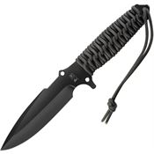TB Outdoor 031 Survival 031 Black Fixed Blade Knife Black Handles