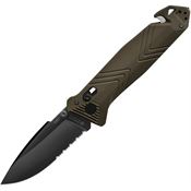 TB Outdoor 049 C.A.C. Utility Axis Lock Black Folding Knife OD Green Handles