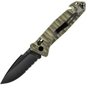 TB Outdoor 113 C.A.C. Utility Axis Lock Black Folding Knife OD Green Handles