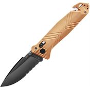 TB Outdoor 102 C.A.C. Vengeur Axis Lock Black Folding Knife Coyote Tan Handles