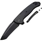 We 20078A1 Press Check Black Tanto Framelock Knife Black Handles