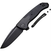 We 20078B1 Press Check Black Drop Framelock Knife Black Handles