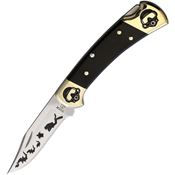 Yellowhorse 390 Scuba Custom Buck 112 Lockback Knife Ebony Wood Handles