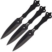 ABKT Tac 021B3 Phantom Throwing Set Fixed Blade Knife Black Handles