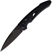 Bear & Son 1600AIBKB Auto Action XVI Button Lock Black Knife Black Handless