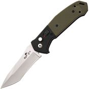 Bear & Son AC500B4P BCAC500B4P Auto Bold Action V Button Lock Bead Blast Knife Black and Green Handless