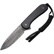 Civivi 2105DS1 Elementum Damascus Fixed Blade Knife Ebony Handles
