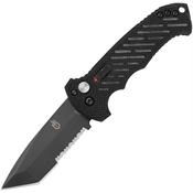 Gerber 0193 Auto 06 Button Lock Black Knife Black Handles