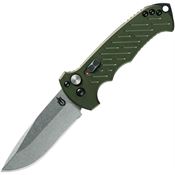 Gerber 1263 Auto 06 10th Anniv DP Stonewash Knife Green Handles