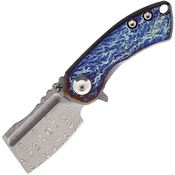 Kansept 3030D1 Mini Korvid Damascus Linerlock Knife Titanium Handles