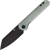 Kansept 1028A2 Bulldozer Black Framelock Knife Jade Handles