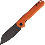 Kansept 1028A7 Bulldozer Black Framelock Knife Orange Handles