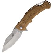 USMC MA1065TN Assist Open Linerlock Knife with Tan Handles