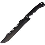 BucknBear 12334UM Ultimate Survival Machete Black Fixed Blade Knife Black Handles