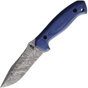 BucknBear 13353 Pro-Lite Hunter Damascus Fixed Blade Knife Blue Handles