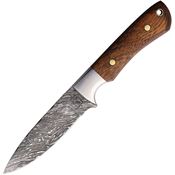 BucknBear 137198 Classic Hunter DP Damascus Fixed Blade Knife Brown Handles