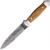BucknBear 15255 Damascus Dagger Fixed Blade Knife Brown Handles