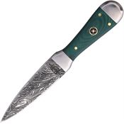 BucknBear 15912 Bodice Dagger Damascus Fixed Blade Knife Green Handles