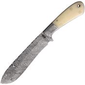 BucknBear 223215 Machete Damascus Fixed Blade Knife Small Bone Natural Handles