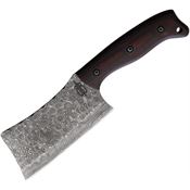 BucknBear 91553 Damascus Cleaver Damascus Fixed Blade Knife Black/Red Handles