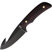 BucknBear 92345 Guthook Hunter Black Fixed Blade Knife Black/Red Handles