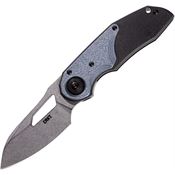 CRKT 5410 Attaboy Deadbolt Lock Stonewash Knife Black Handles