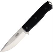 Fallkniven F1XELMAX F1 Survival Elmax Satin Fixed Blade Knife Black Handles