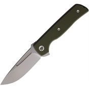 Ferrum Forge  010GS ATCF Lite Linerlock Knife with Green Handles