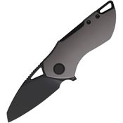 Grissom  001BLKG Black Riverstone Framelock Knife Gray Handles