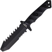 Halfbreed  ERK01 Emergency Rescue Black Fixed Blade Knife Black Handles