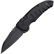 Hogue 24106 Auto A01 Microswitch Button Black Wharncliffe Knife Black Handles