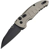 Hogue 24107 Auto A01 Microswitch Button Black Wharncliffe Knife Dark Earth Handles
