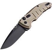 Hogue 24117 Auto A01 Microswitch Button Black Drop Point Knife Dark Earth Handles