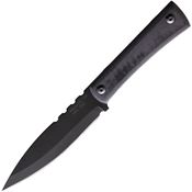 Jason Perry  506MBLK Hunter Serrated Fixed Blade Knife Black Handles