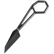 Kansept  0001A4 Hex Neck Stonewash Fixed Blade Knife Black Handles