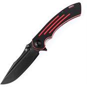 Kansept  1032A1 Pretatout Black Linerlock Knife Black/Red Handles