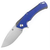 Kansept  2008A3 Mini Hellx Linerlock Knife Gray Stainless/Blue Handles