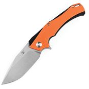 Kansept  2008A5 Mini Hellx Linerlock Knife Black Stainless/Orange Handles