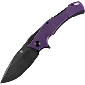 Kansept  2008A6 Mini Hellx Linerlock Knife Black Stainless/Purple Handles