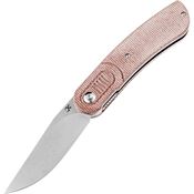 Kansept  2025A6 Reverie Stonewashed Linerlock Knife Brown Handles