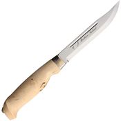 Marttiini 138010C Lynx Satin Fixed Blade Knife Waxed Curly Birch Handles