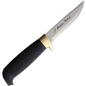Marttiini 186011C Metallized Satin Fixed Blade Knife Black Handles