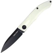 Real Steel 7051BW Stella Black Folding Knife White Handles