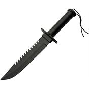 Rite Edge 203442BK Canyon Survival Black Fixed Blade Knife Black Handles