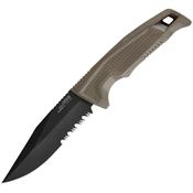 SOG 17220457 Recondo Fx FDE Serrated Black Fixed Blade Knife Dark Earth Handles