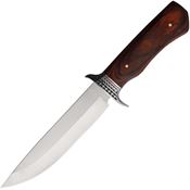 S-TEC 22045 S-TEC STT22045 Satin Fixed Blade Knife Brown Handles