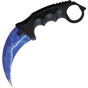 S-TEC 222002BK7 Karambit Blue Fixed Blade Knife Black Handles