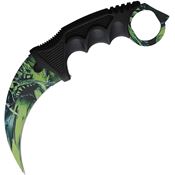 S-TEC 222002BK8 Karambit Wolf Fixed Blade Knife Black Handles